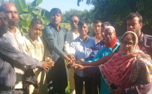 বজ্রপাত থেকে রক্ষায় ঠাকুরগাঁও গড়েয়ায় তালবীজ রোপণ