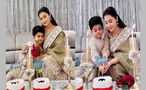 ছেলেকে সঙ্গে নিয়ে বুবলীর জন্মদিন উদযাপন