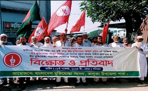 ভালুকায় মুক্তিযোদ্ধাকে লাঞ্ছনের প্রতিবাদে বিক্ষোভ ও সভা