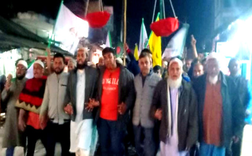 কবিরহাটে অধ্যক্ষ বেলায়েত হোসেনের সমর্থনে দাঁড়িপাল্লার বিশাল মিছিল